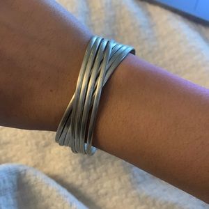 Cuff Bracelet (Silver Tone)